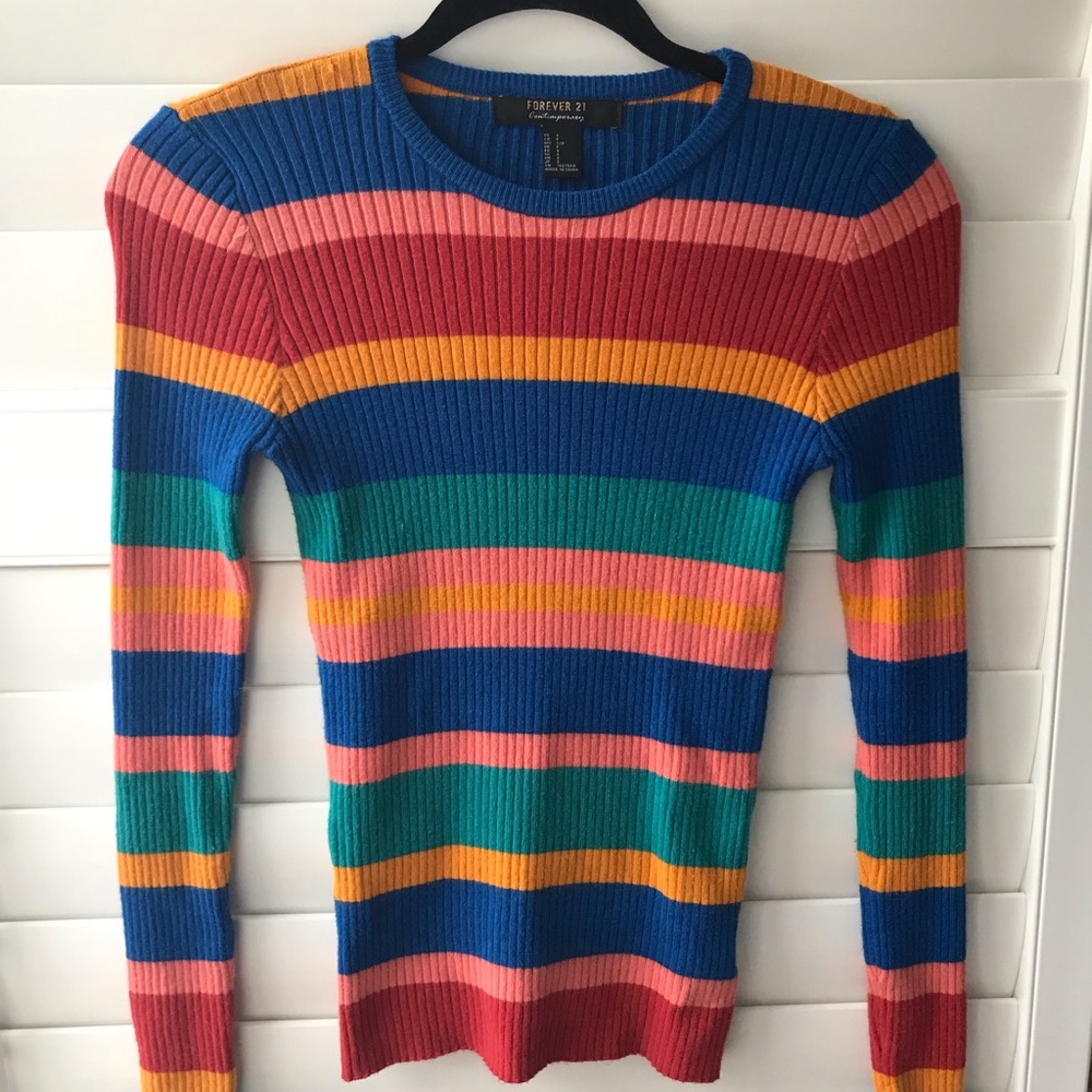 FOREVER 21 RIBBED KNIT SWEATER